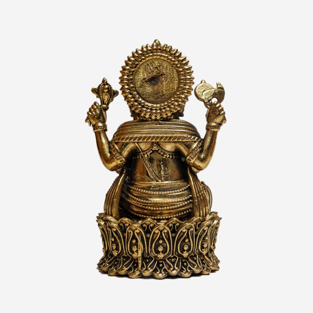 Lord Ganesha Idol 6" crafted in Brass for Puja & Presentation thumbnail 2