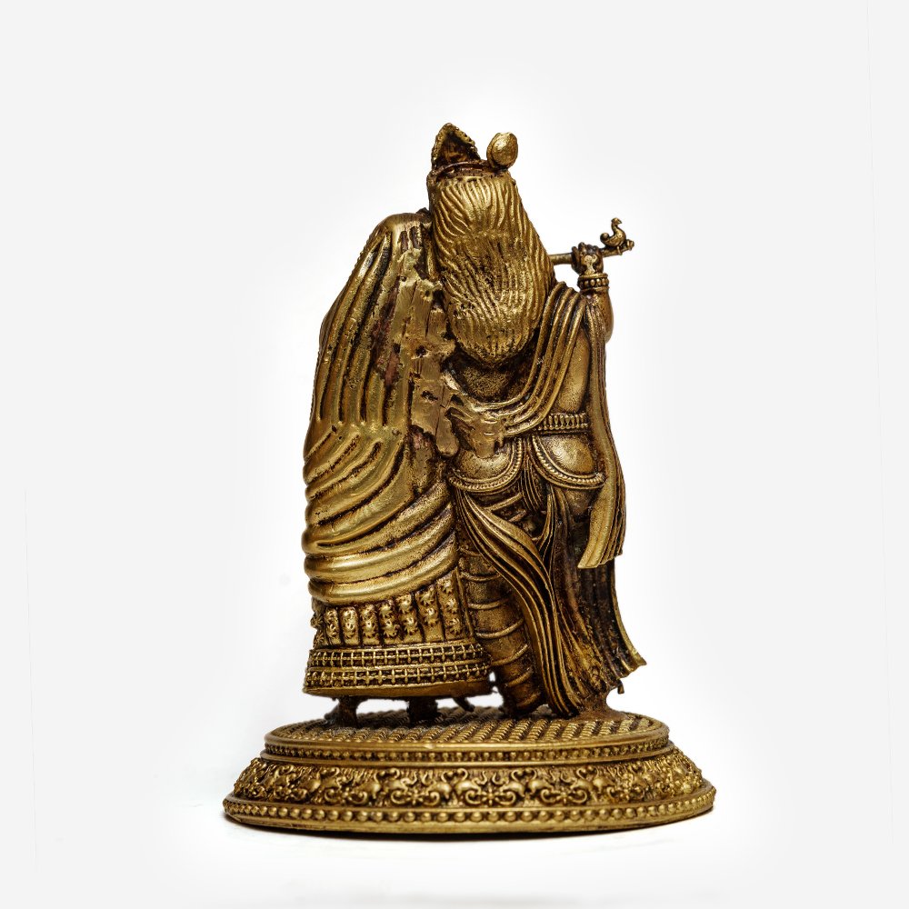 Radha Krishna crafted in Brass for Puja & Gifting thumbnail 2