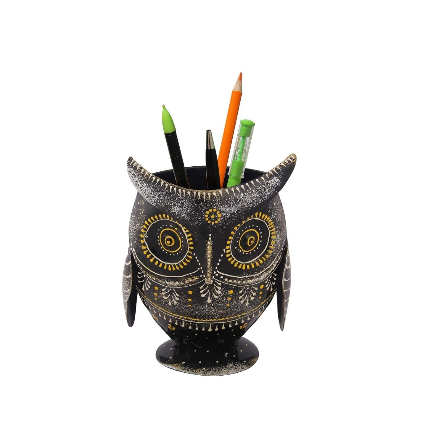 Black Metal Owl Pen Holder thumbnail 3