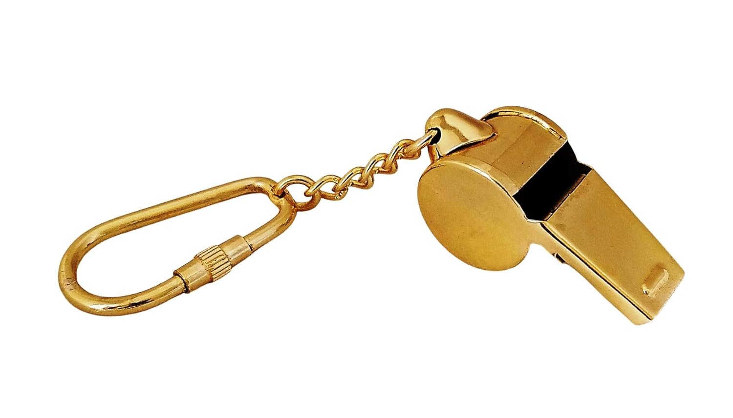 Brass Security Gaurd Whistle Key Chain