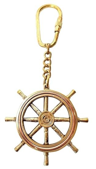 Brass Ship Wheel Keychain