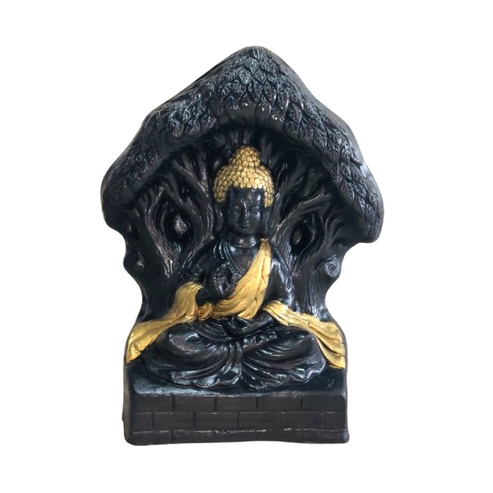 Terracotta (Clay) Crafted Buddha Sitting Posture Sculpture with Decorative Hand Painting for Home Décor & Gifting