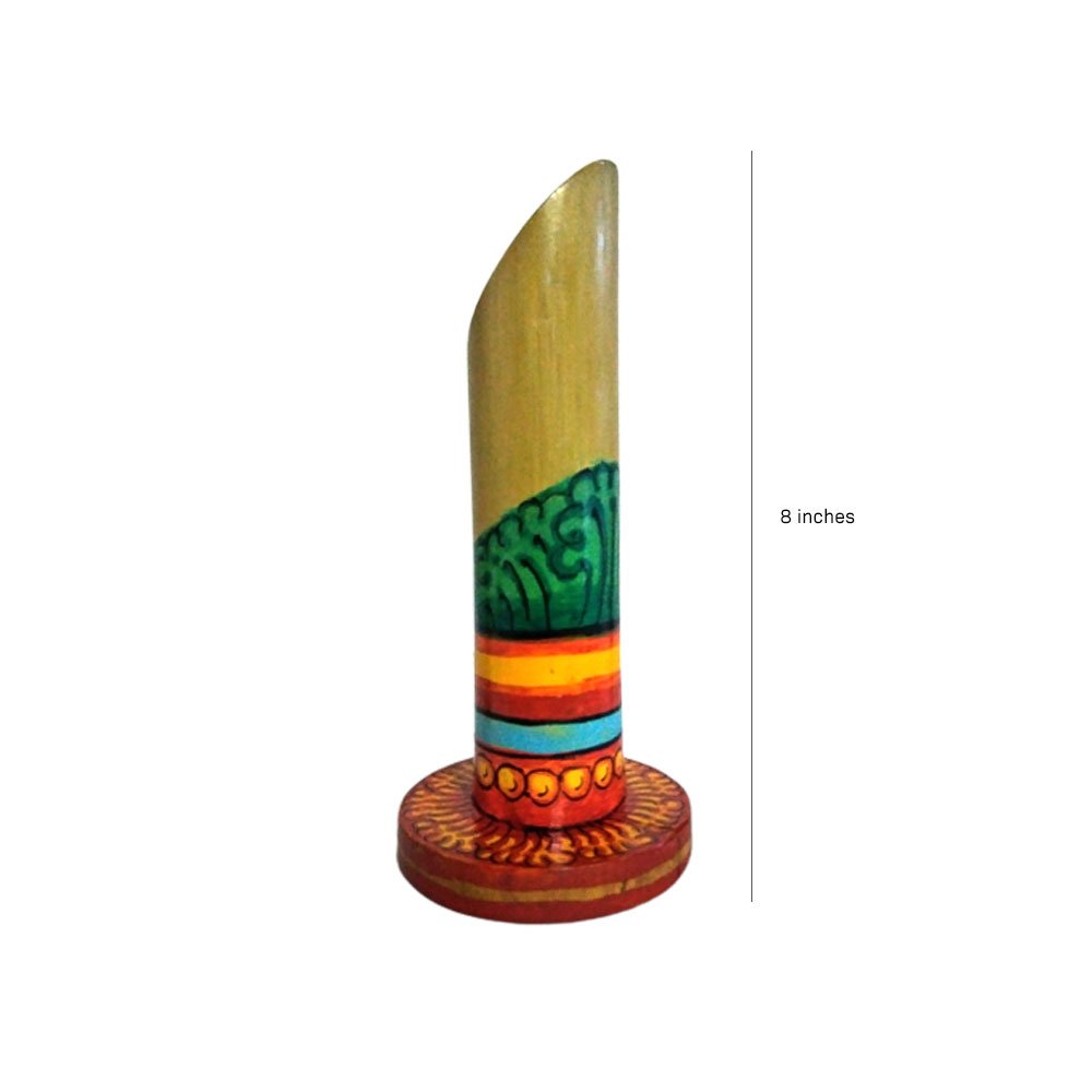 Decorative Hand Painted Bamboo Crafted Flower Vase Stand for Home Office Decor thumbnail 3