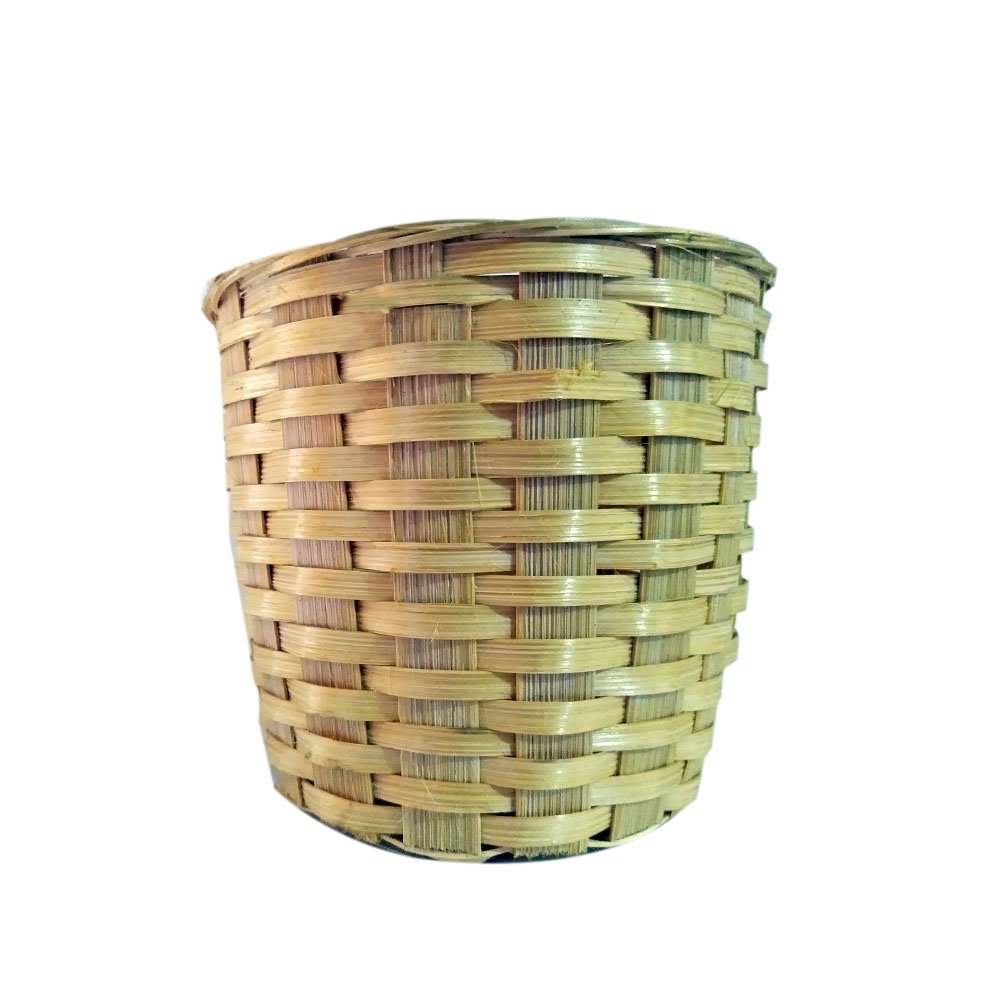 Hand Crafted Natural Bamboo Gift/Potpourri Basket For Home Decor/Serving (Set of 5 Baskets, Beige) thumbnail 3