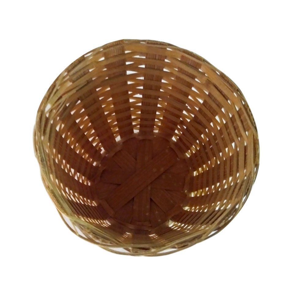 Hand Crafted Natural Bamboo Gift/Potpourri Basket For Home Decor/Serving (Set of 5 Baskets, Beige) thumbnail 2