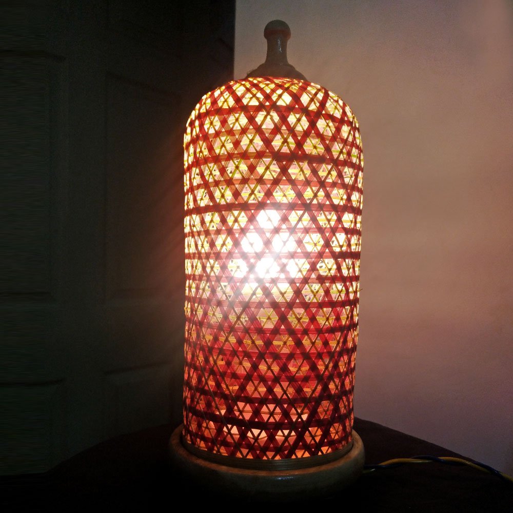Bamboo Crafted Table Desktop Light Lamp for Home Decor