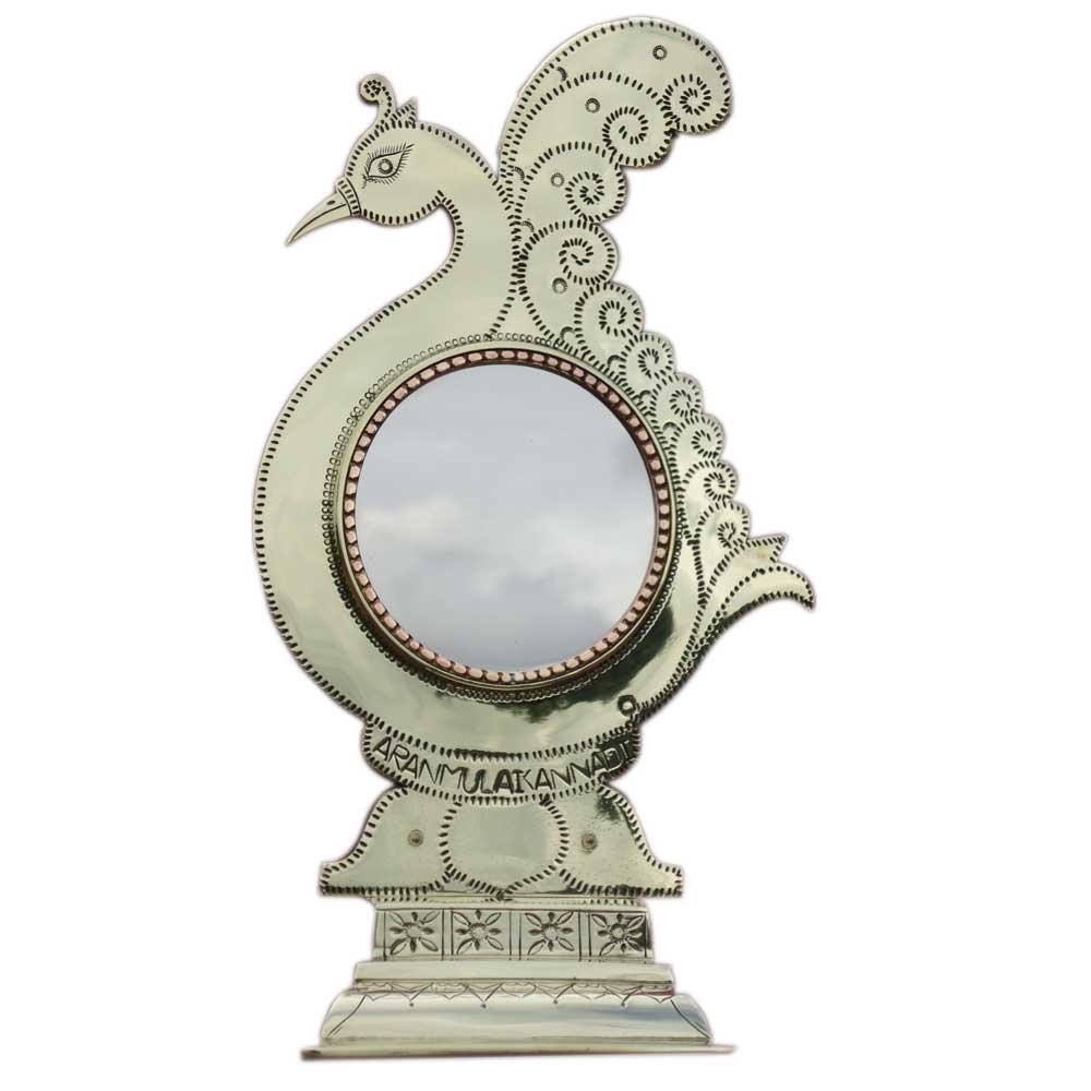 Aranmula Kannadi 2 inch Peacock Frame Metal Mirror for Decor and Gifting thumbnail 2