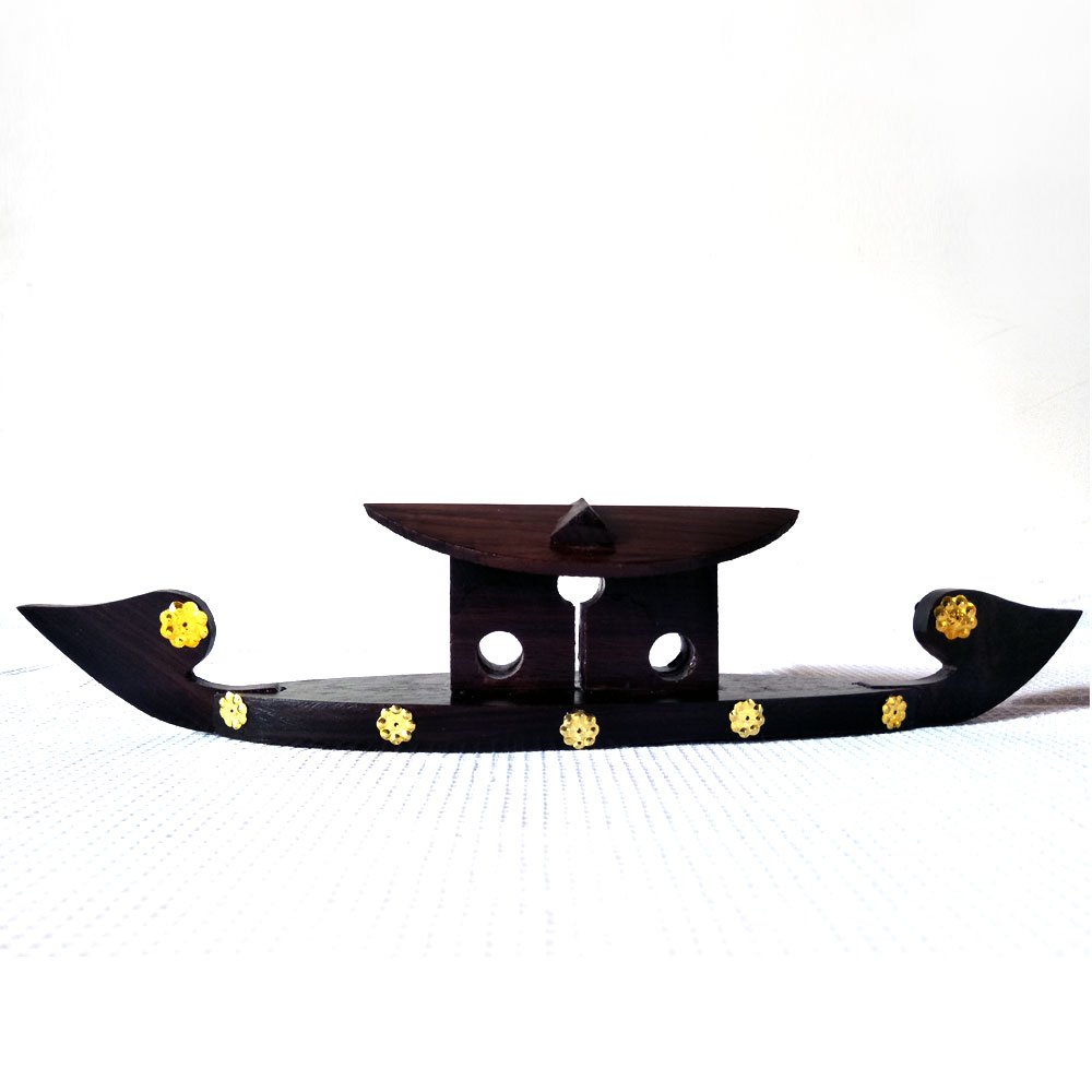 Rosewood crafted Kerala house boat miniature for decor and gifting thumbnail 2