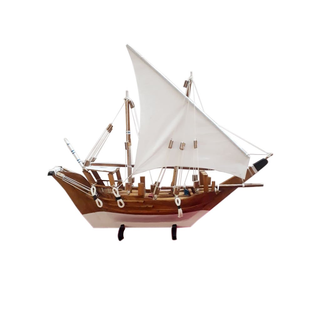 Wood Crafted Uru (Dhow) Traditional Sailing Vessel Miniature for Decor/Gifting thumbnail 2