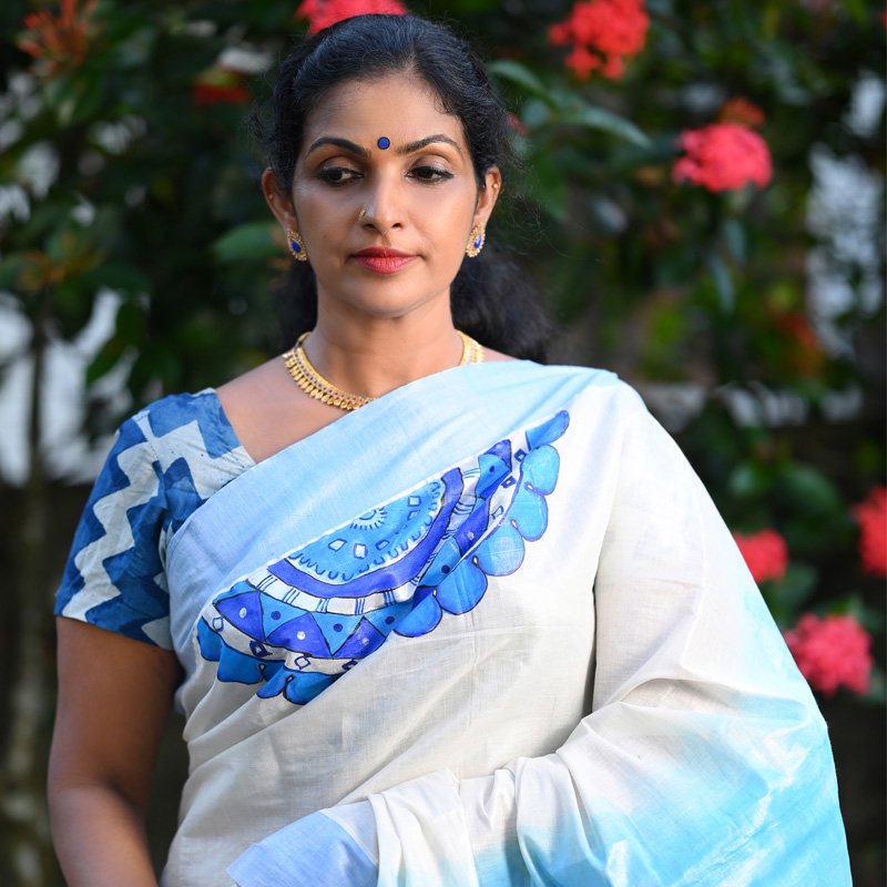Handpainted Designer Tissue Weave Saree Occasional Wear thumbnail 2
