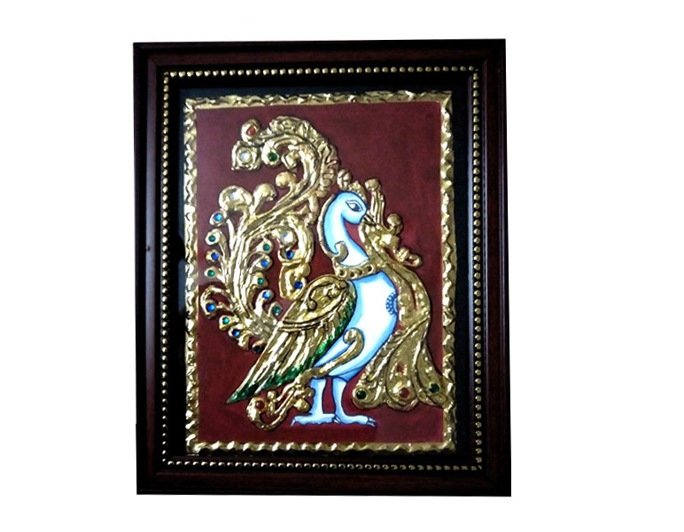 Peacock in Tanjore Painting