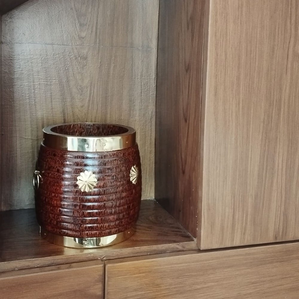 Exquisite Coconut Wood made miniature of Nirapara - Traditional Measuring Bowl thumbnail 2