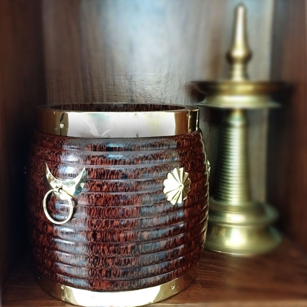 Exquisite Coconut Wood made miniature of Nirapara - Traditional Measuring Bowl thumbnail 3