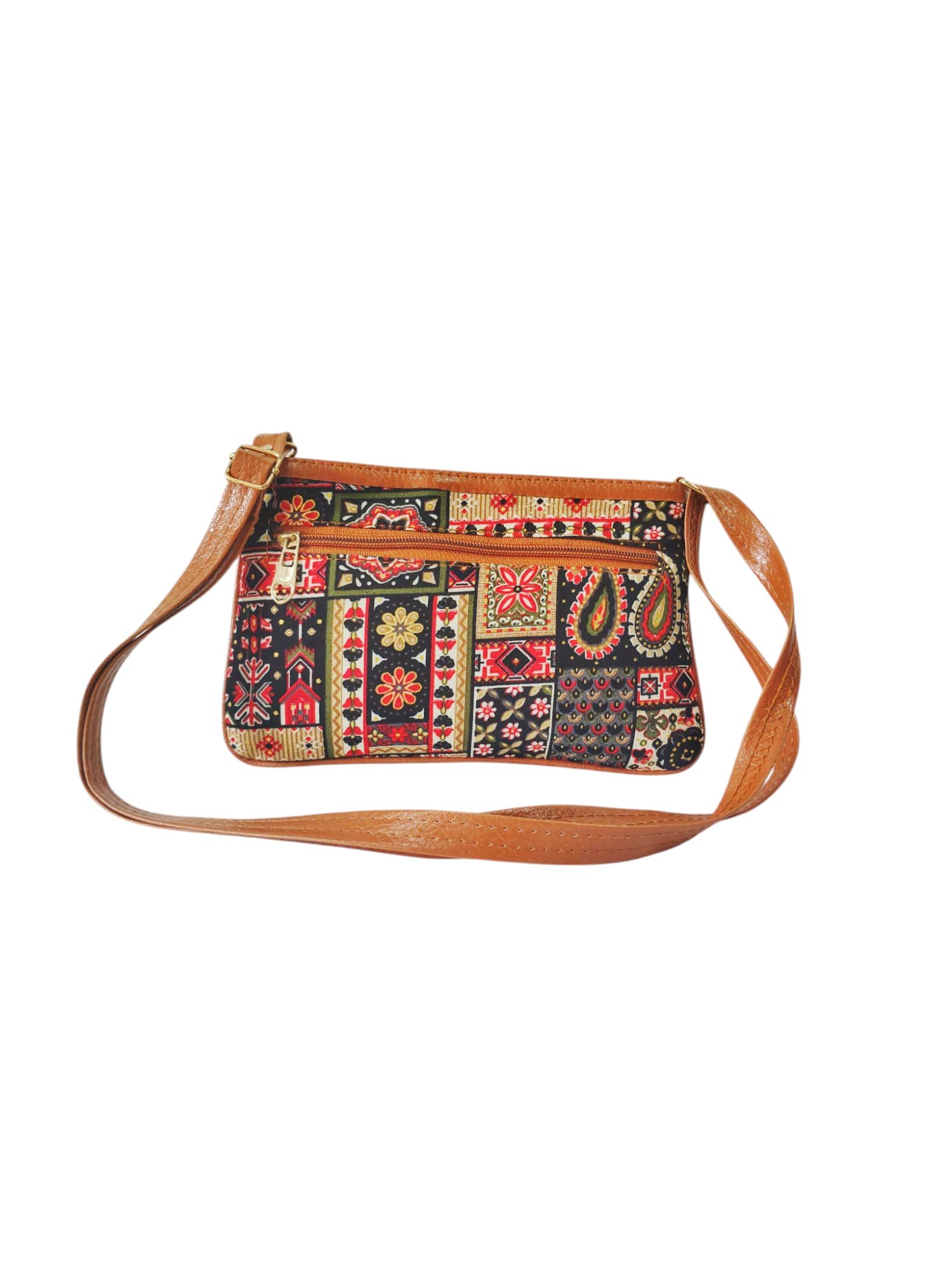 Handmade Multi Colour Printed Crossbody Sling Bag thumbnail 2