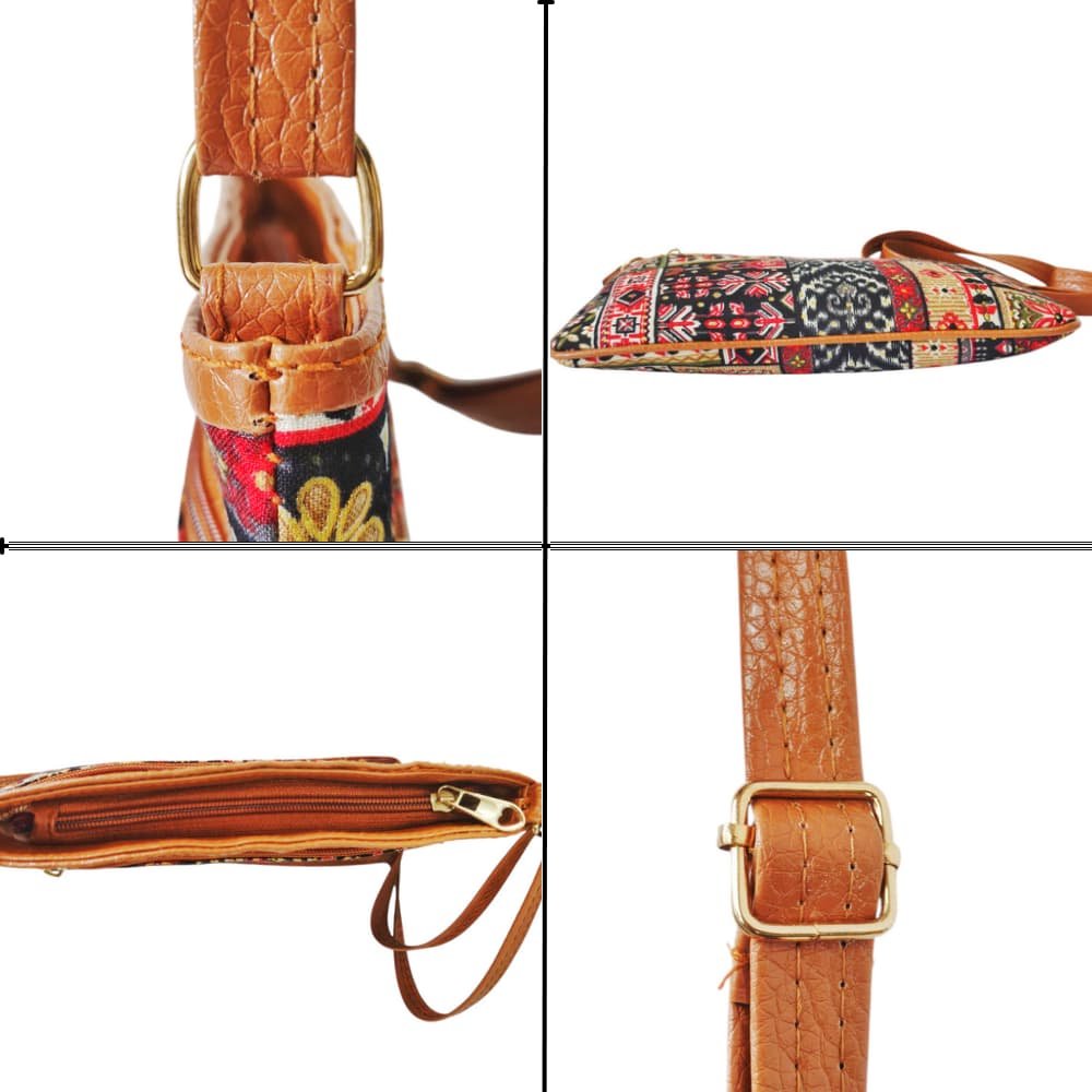 Handmade Multi Colour Printed Crossbody Sling Bag thumbnail 6