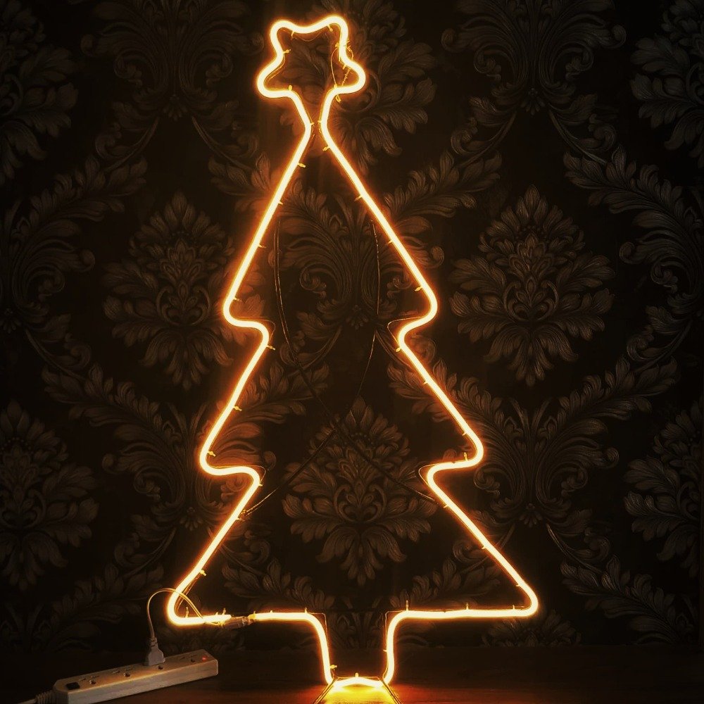Elegant Christmas Star crafted in Metal with Neon running rope display light