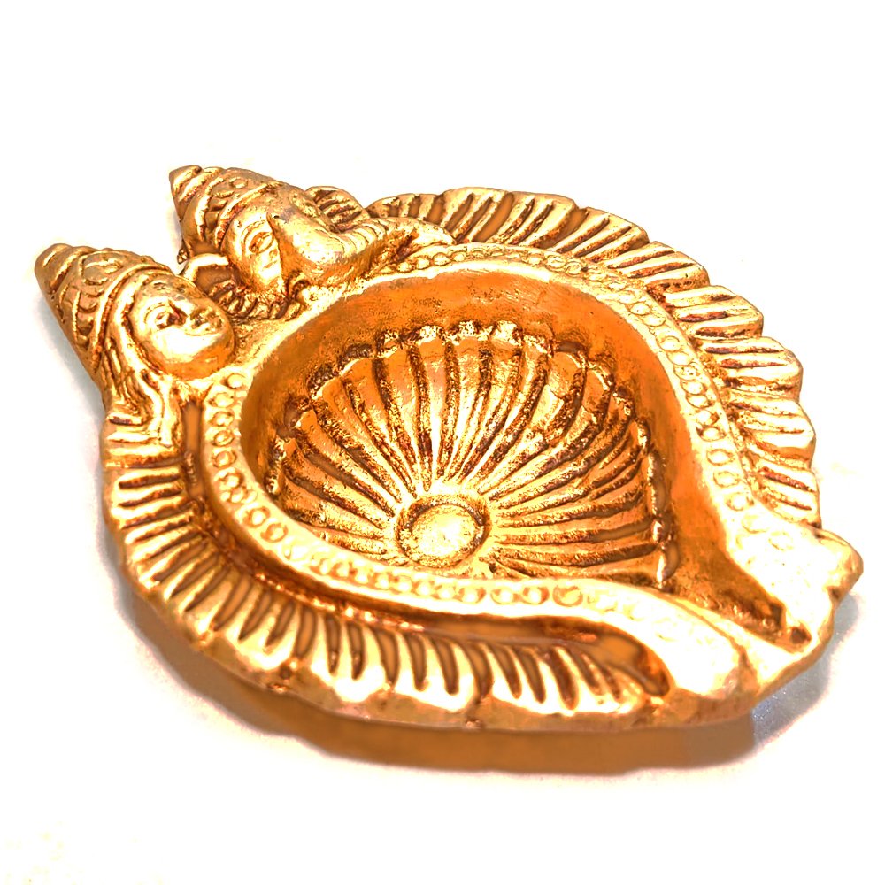 Brass Crafted Laxmi Ganesha Design Decorative Oil Lamp for Festival, Pooja Room Decor and Gifting thumbnail 2