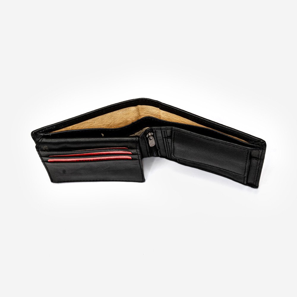 Classic Black Textured Genuine Leather Wallet for Men - Stylish Design with Ample Card Storage, ID & Photo Pocket, Durable Finish thumbnail 3