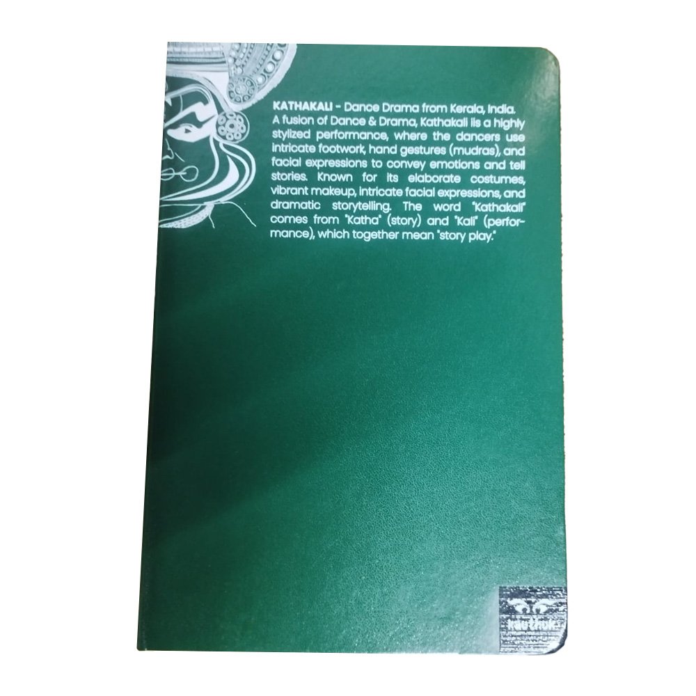 Kathakali Theme Hardbound Journals A5 size for Souvenir Gifting (Green Cover)