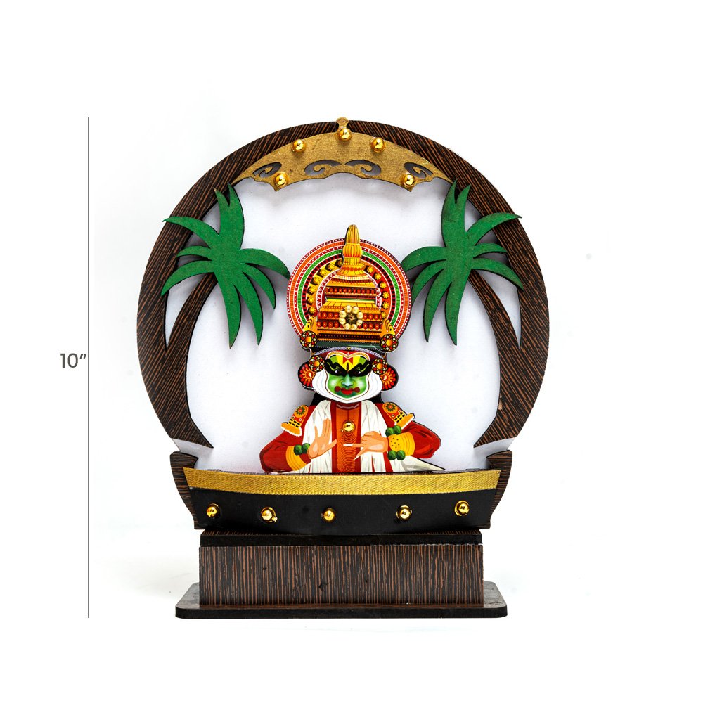 Kerala Souvenir Plaque Memento with Kathakali Coconut Palm Kettuvallam Combo for Decor & Gifting thumbnail 2