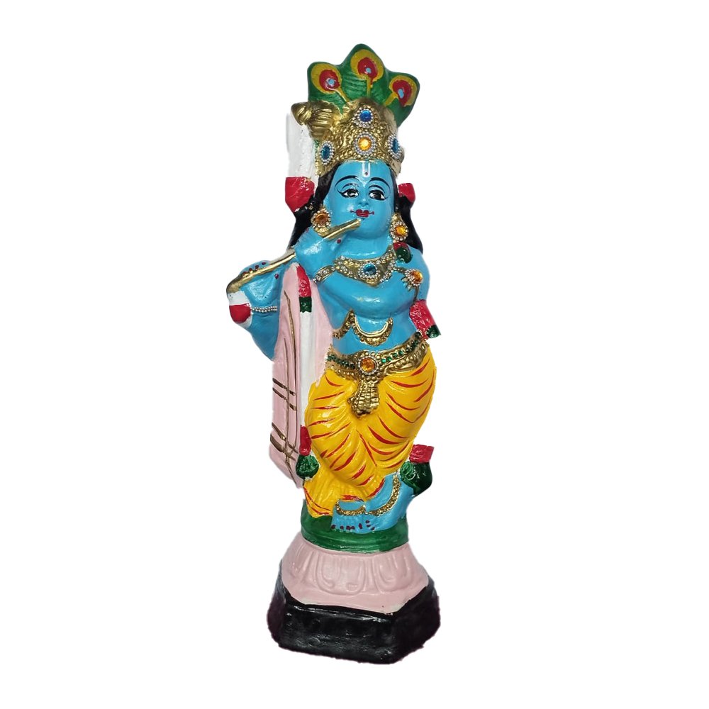 Vishu Kani Paper Mache Idol of Lord Krishna in different sizes.