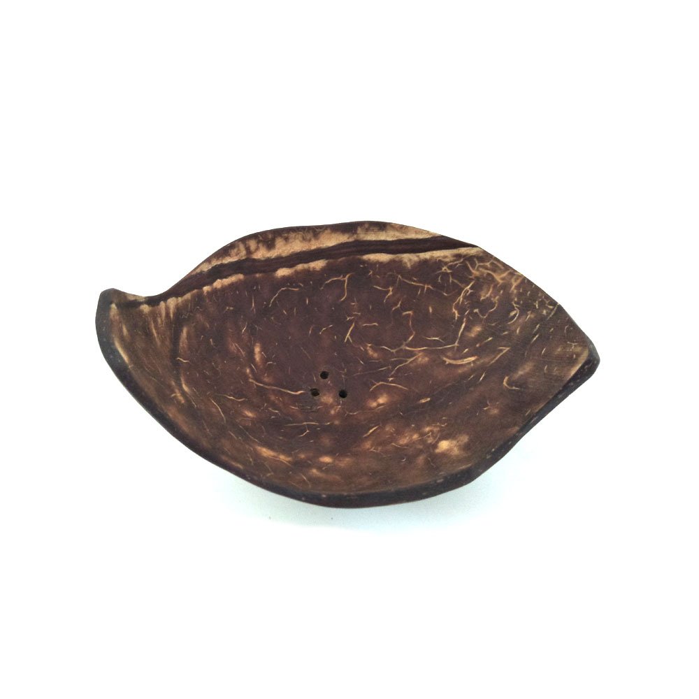 Handcrafted Natural Coconut Shell Crafted Soap Dish with Stand