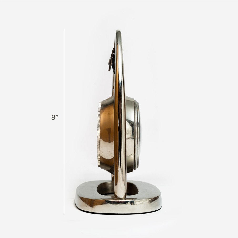 Stylish Metal Table Clock Silver Colour for Decor & Gifting thumbnail 2
