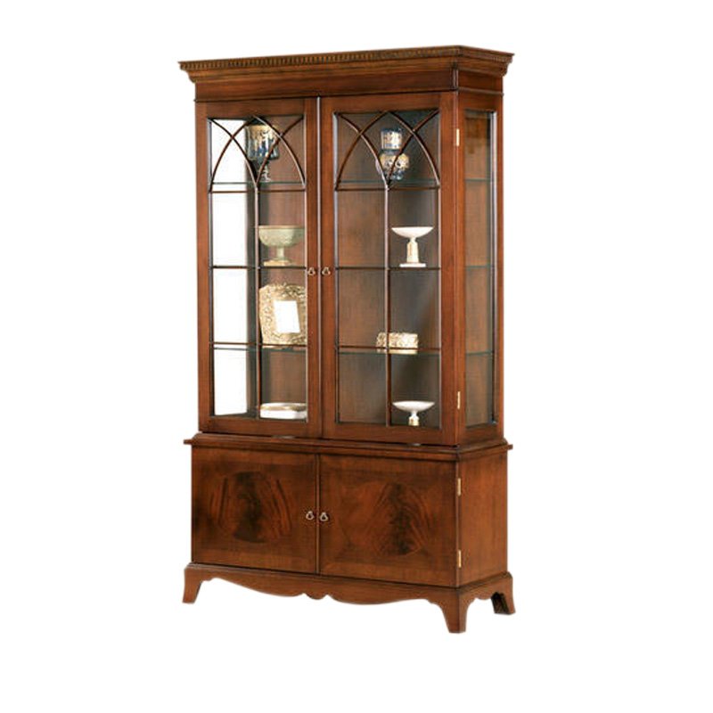 Elegant Double Door Teak Wood Crockery Cupboard for Home Interior Decor